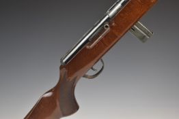 Gaucher of St Etienne .22 semi-automatic rifle with chequered semi-pistol grip, extended magazine,