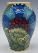 Dennis Chinaworks limited edition no 6 baluster vase decorated in the de Morgan cornflower