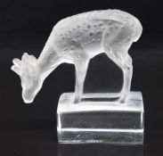 Lalique frosted glass deer 'Daim', H9cm