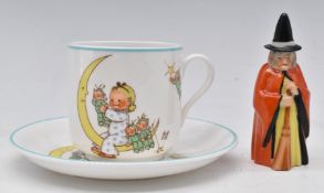 Royal Worcester witch candle snuffer and Shelley Mabel Lucy Attwell cup and saucer