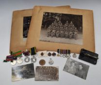 British Army WW2 medals comprising Defence Medal, War Medal, Long Service Good Conduct medal named