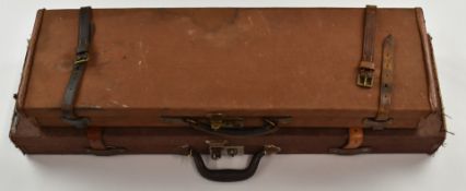 Two canvas and leather shotgun cases, both with fitted interiors, one Brady of Halesowen with 'S R