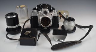 Zeiss Ikon Contarex 35mm SLR camera outfit, serial number T38789 with Planar 1:2 f=50mm, Distagon