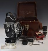 Paillard Bolex H16 cine camera with 1:2.8 16mm, 1:1.5 25mm, 1:2.8 75mm lenses, in carry case with