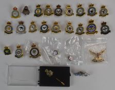 Collection of Royal Air Force metal and enamel badges including No1 Parachute Training School, 23