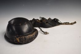 WW2 British early pattern 'Bumper' tank crew helmet and radio headset