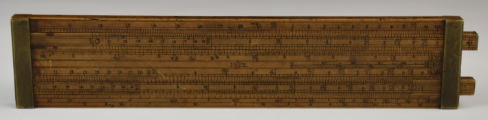 Dring & Fage, London boxwood slide rule, length 25cm