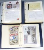 A collection of 43 GB coin covers in three folders featuring Diamond Jubilee and military aviation