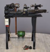 Myford A2 lathe with thread cutting capability and extra gears to suit, further tooling and