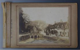 Noel C Harbutt ARPS Victorian photographs comprising Castle Combe 1900, cycling, Badminton Park