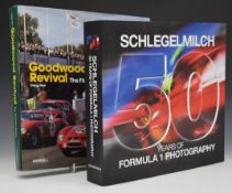 Two Formula 1 related books, Schlegelmilch 50 Years of Formula 1 Photography by Rainer W