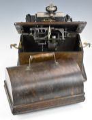 Thomas Edison wind up cylinder phonograph, with lift off lid