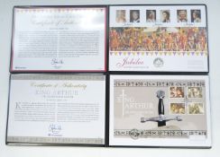 Two 2018 GB limited edition silver coin covers 'King Arthur' 111 of 195 and 'Silver Jubilee' 56 of