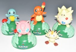 Five Pokémon electronic talking toys comprising Charmander, Squirtle, Jigglypuff, Togepi and