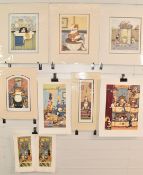 Nine Linda Jane Smith signed limited edition novelty cat prints comprising 'Phan-Tom of the Opera'