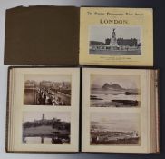 J Valentine Dundee leather bound album of photographs of Scottish scenery including Scott