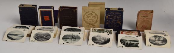 Six packs of railway or railroad interest playing cards comprising Atlantic Ocean and Head of the