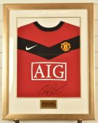 Ryan Giggs signed Manchester United football shirt, framed and glazed with certificate of
