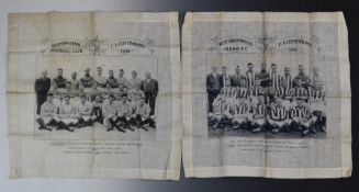 Two 1931 FA Cup Finalists football related handkerchiefs for West Bromwich Albion and Birmingham