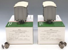 Pair of Accucraft 32mm gauge 16mm scale Welshpool Llanfair goods wagons, in original boxes with 45mm