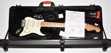 Eric Clapton signed Fender Stratocaster electric guitar c1991, serial no MN006714, with black finish