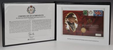 Westminster limited edition 134 of 200 gold sovereign QEII 80th Birthday presentation cover