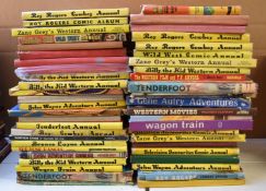 Over 60 Western related annuals from film and TV including Billy The Kid, Roy Rogers Cowboy, Buffalo