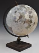Vintage style globe on wooden base, overall height 45cm