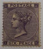 1862-64 QV SP 6d lilac with hyphen and hairlines SG85 fresh M/M no gum