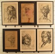 Six Feliks Topolski political interest prints comprising Sir Herbert Reed, John Betjeman, Graham