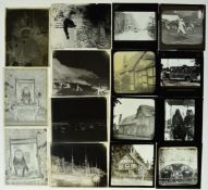 Early 20thC glass plate negatives to include horse and trap, portraits of a dogs including one on