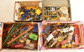 A very large collection of loose Meccano pieces, some in fitted wooden boxes.
