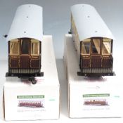 Pair of Stuart Coaches 32mm gauge 16mm scale Welshpool Llanfair GWR bogie coaches, in original