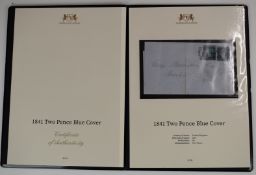 1841 2d blue (2) on cover, in Harrington & Byrne presentation folder.