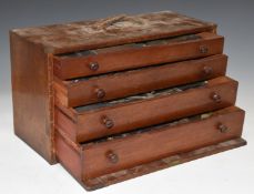Toolmaker's chest of drawers and contents including mortice gauge, marking out tools, micrometer