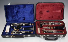 Yamaha YCL 26 clarinet and a Buffet B12 clarinet, both in cases