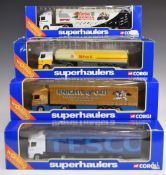 Twenty Corgi Superhaulers 1:64 scale diecast model lorries including Volvo Curtain Side Kit Kat,