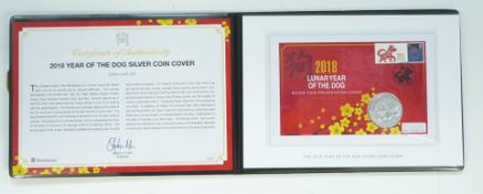 2018 limited edition 8 of 250 Lunar Year of the Dog £2 silver coin cover, in Westminster