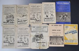Seven West Bromwich Albion The Albion News football programmes comprising 1947 No.10 v Leeds