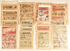 Sixty early fun comics comprising ten Film Fun 1947-62, six Bubbles 1938, 12 unopened one off