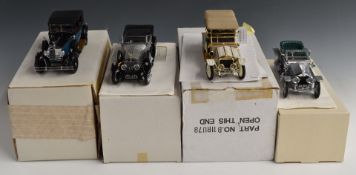 Four Franklin Mint diecast model Rolls Royce cars comprising 1907 Silver Ghost, 1911 Tourer, 1925