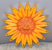 Fibreglass vintage fairground sunflower from a juvenile ride, diameter 90cm