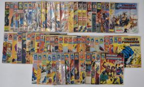 Fifty-two Transformers comics including number 1 and the winter special dating from 1984 to 1989.
