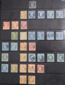 A folder containing a mint and used stamp collection from France from early Ceres and Napoleon III