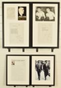 Selection of Kray Twins framed displays including signed letters and photographs, largest 58 x 36cm