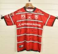 Gloucester Rugby shirt signed by 44 of the squad including Willi Heinz and Rapava Ruskin