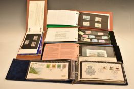 Jersey, Guernsey and Isle of Man stamps and first day covers in nine albums, plus three empty
