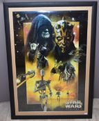 Star Wars: Episode I - The Phantom Menace framed foil print, 90 x 60cm.