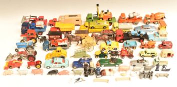 Forty-three Corgi, Dinky, Matchbox and similar diecast model vehicles including Leyland Comet Blue