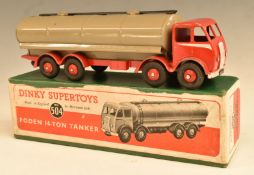 Dinky Supertoys diecast model Foden 14-Ton Tanker with grey tank and red cab and hubs, 504, in